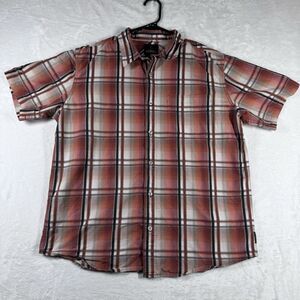Prana Shirt Shirt Mens Large‎ Plaid Short Sleeve Button Up Casual Outdoor
